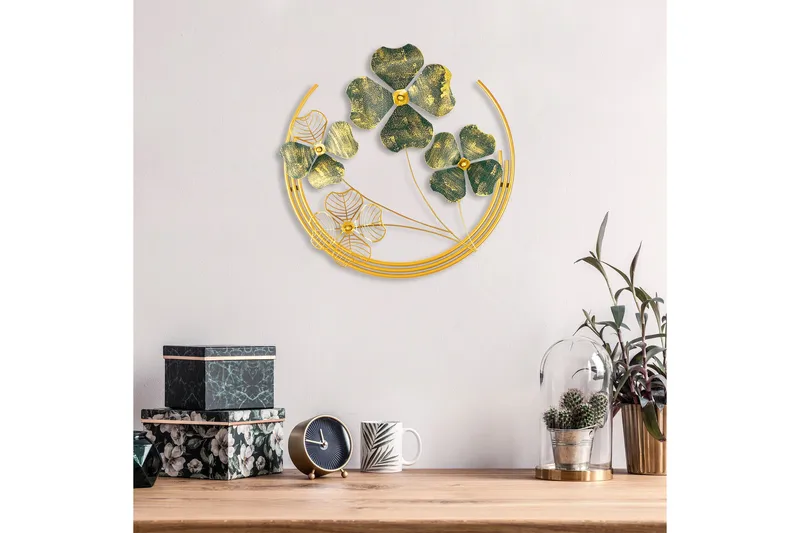 Shihezi Väggdekor - Grön/Guld - Inredning & dekor - Väggdekor - Skyltar - Plåtskylt