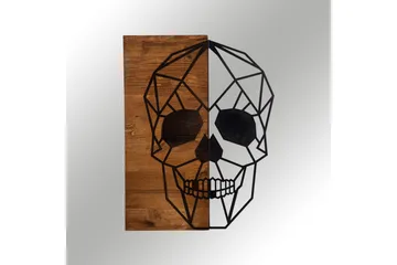 Skull Väggdekor - Svart/Valnöt - Inredning & dekor - Väggdekor - Skyltar - Plåtskylt