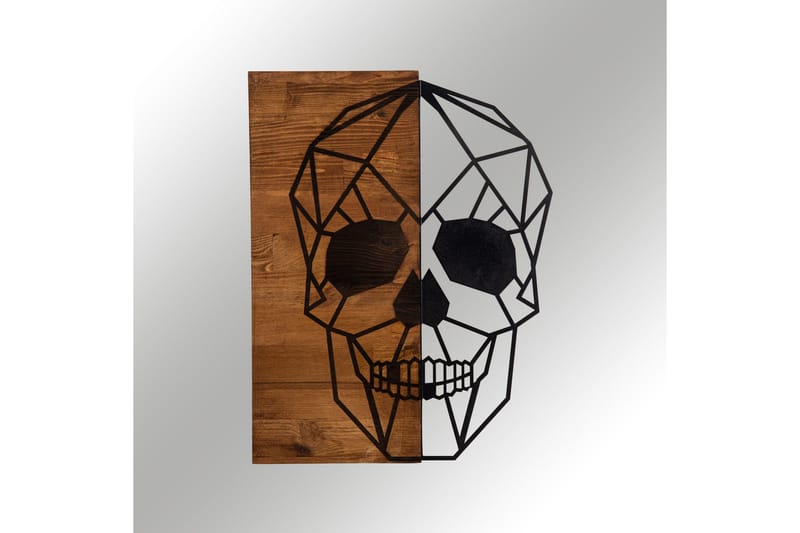 Skull Väggdekor - Svart/Valnöt - Inredning & dekor - Väggdekor - Skyltar - Plåtskylt