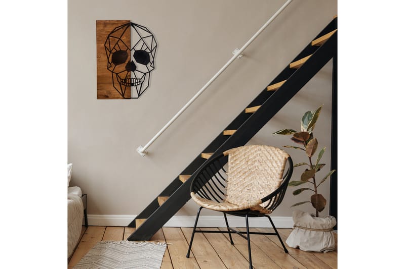 Skull Väggdekor - Svart/Valnöt - Inredning & dekor - Väggdekor - Skyltar - Plåtskylt