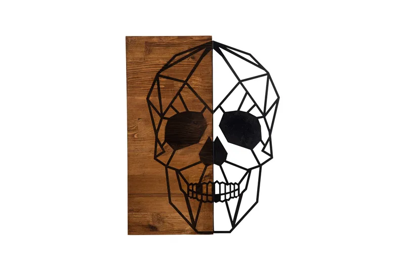 Skull Väggdekor, Svart/Valnöt