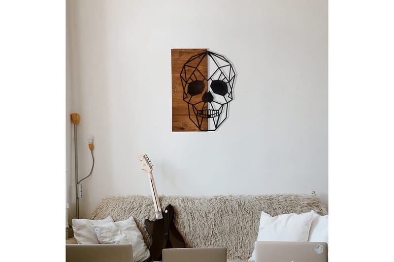 Skull Väggdekor - Svart/Valnöt - Inredning & dekor - Väggdekor - Skyltar - Plåtskylt