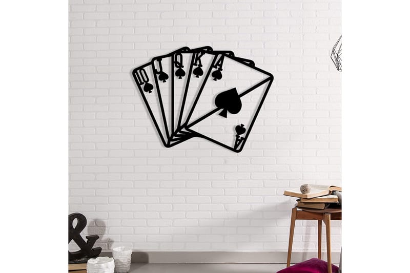 Square Ace Väggdekor - Svart - Inredning & dekor - Väggdekor - Skyltar - Plåtskylt