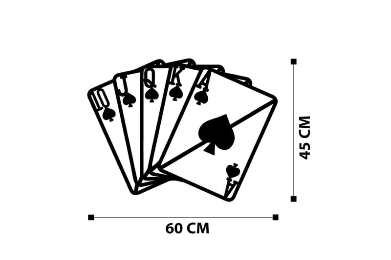 Square Ace Väggdekor - Svart - Inredning & dekor - Väggdekor - Skyltar - Plåtskylt