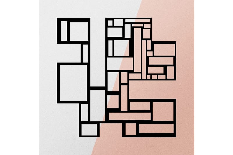 Squares Metal Decor Väggdekor - Svart - Inredning & dekor - Väggdekor - Skyltar - Plåtskylt