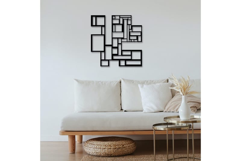 Squares Metal Decor Väggdekor - Svart - Inredning & dekor - Väggdekor - Skyltar - Plåtskylt