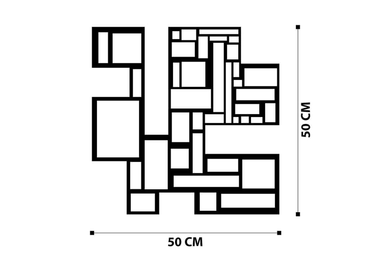 Squares Metal Decor Väggdekor - Svart - Inredning & dekor - Väggdekor - Skyltar - Plåtskylt
