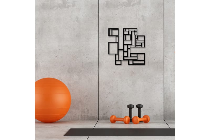 Squares Metal Decor Väggdekor - Svart - Inredning & dekor - Väggdekor - Skyltar - Plåtskylt