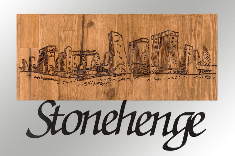 STONEHENGE Väggdekor Svart/Valnöt - Inredning & dekor - Väggdekor - Skyltar - Plåtskylt