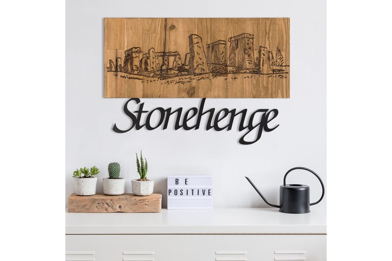 Stonehenge Väggdekor - Svart/Valnöt - Inredning & dekor - Väggdekor - Skyltar - Plåtskylt