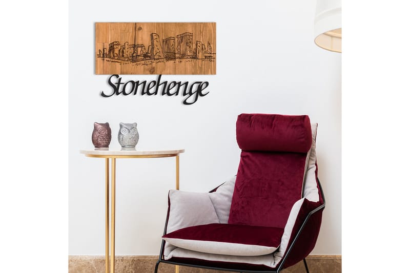 Stonehenge Väggdekor - Svart/Valnöt - Inredning & dekor - Väggdekor - Skyltar - Plåtskylt