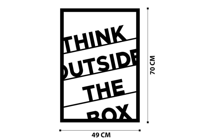 Think Outside The Box 50 cm Väggdekor - Svart - Inredning & dekor - Väggdekor - Skyltar - Plåtskylt