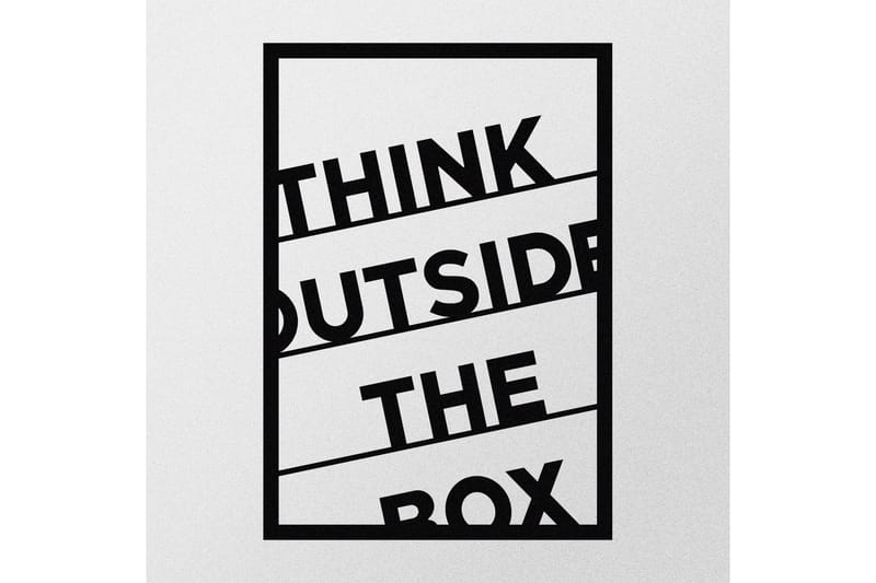 Think Outside The Box 50 cm Väggdekor - Svart - Inredning & dekor - Väggdekor - Skyltar - Plåtskylt