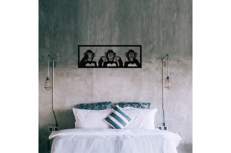 Three Monkeys L Väggdekor - Svart - Inredning & dekor - Väggdekor - Skyltar - Plåtskylt