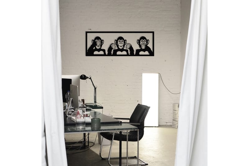 Three Monkeys L Väggdekor - Svart - Inredning & dekor - Väggdekor - Skyltar - Plåtskylt