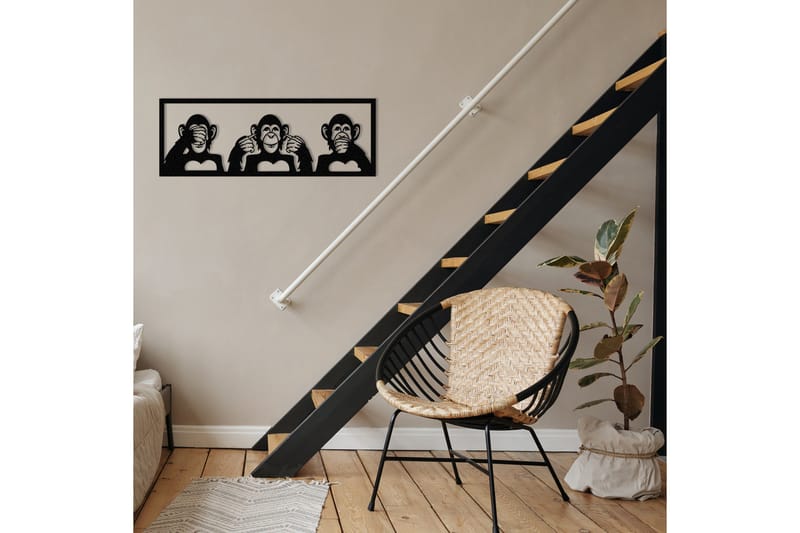 Three Monkeys M Väggdekor - Svart - Inredning & dekor - Väggdekor - Skyltar - Plåtskylt