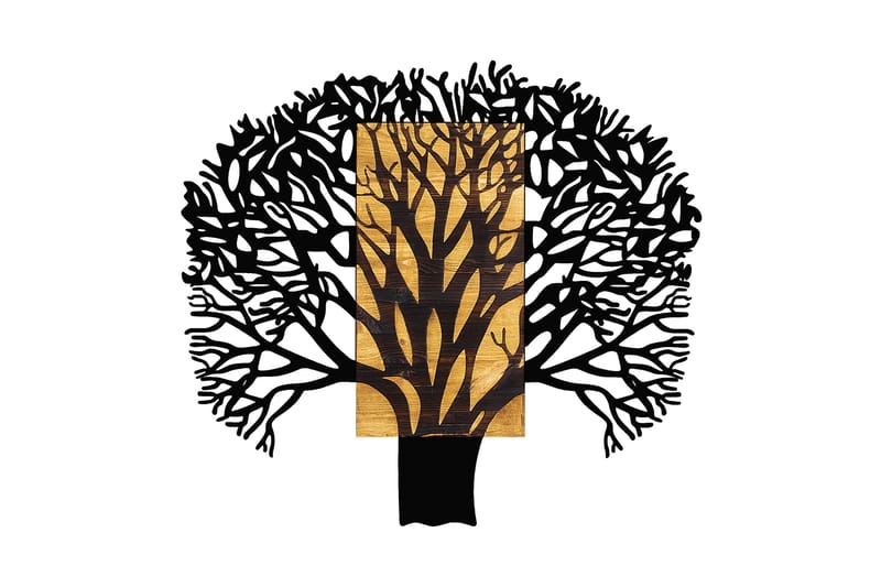 TREE 1 Väggdekor Svart/Valnöt - Inredning & dekor - Väggdekor - Skyltar - Plåtskylt