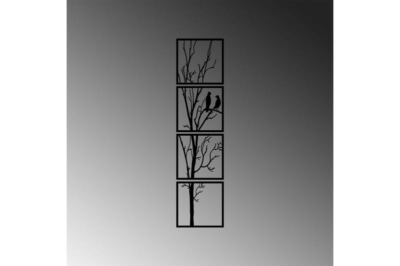 Tree And Birds 30 cm Väggdekor - Svart - Inredning & dekor - Väggdekor - Skyltar - Plåtskylt