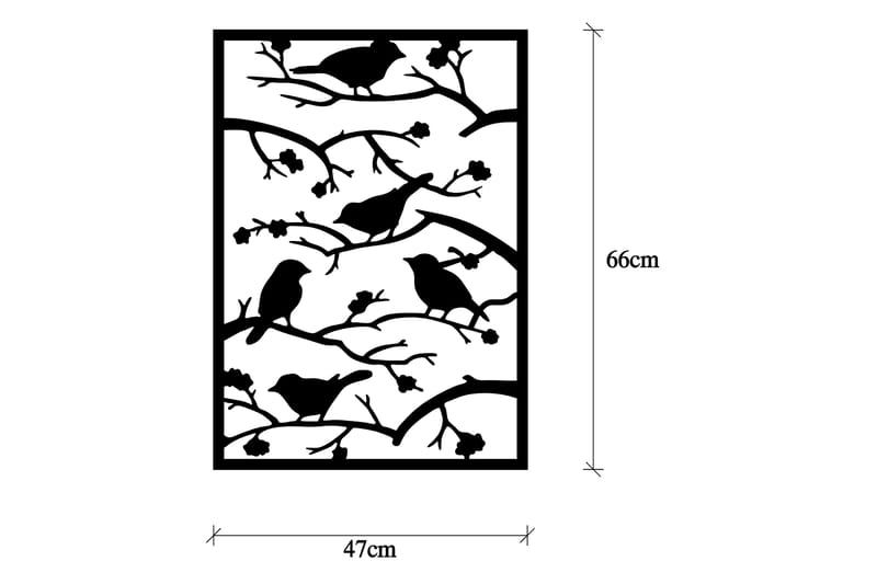 TREE BRANCH BIRDS Väggdekor Svart - Inredning & dekor - Väggdekor - Skyltar - Plåtskylt