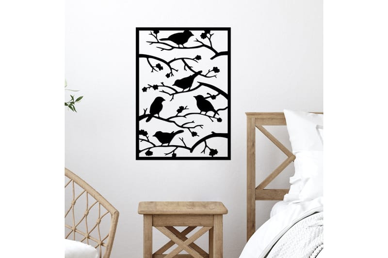 Tree Branch Birds Väggdekor - Svart - Inredning & dekor - Väggdekor - Skyltar - Plåtskylt