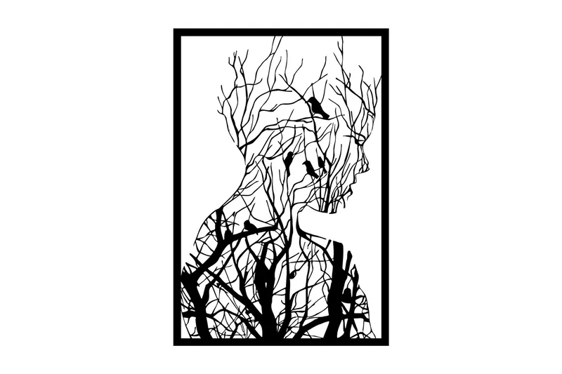 Tree branches Väggdekor, Svart