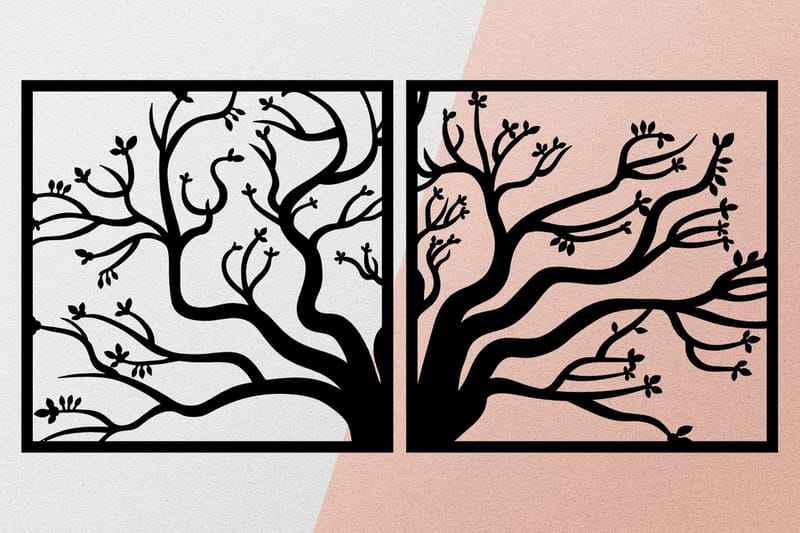 Tree Metal Decor Väggdekor - Svart - Inredning & dekor - Väggdekor - Skyltar - Plåtskylt