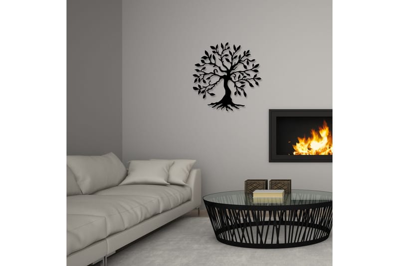 Tree Metal Väggdekor, Svart