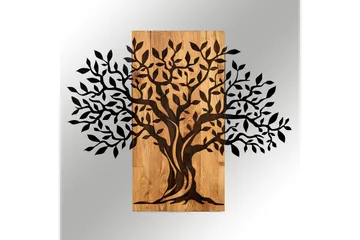 Tree Wooden Wall Accessory Väggdekor - Svart/Valnöt - Inredning & dekor - Väggdekor - Skyltar - Plåtskylt