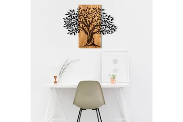 Tree Wooden Wall Accessory Väggdekor - Svart/Valnöt - Inredning & dekor - Väggdekor - Skyltar - Plåtskylt