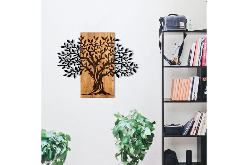 Tree Wooden Wall Accessory Väggdekor - Svart/Valnöt - Inredning & dekor - Väggdekor - Skyltar - Plåtskylt