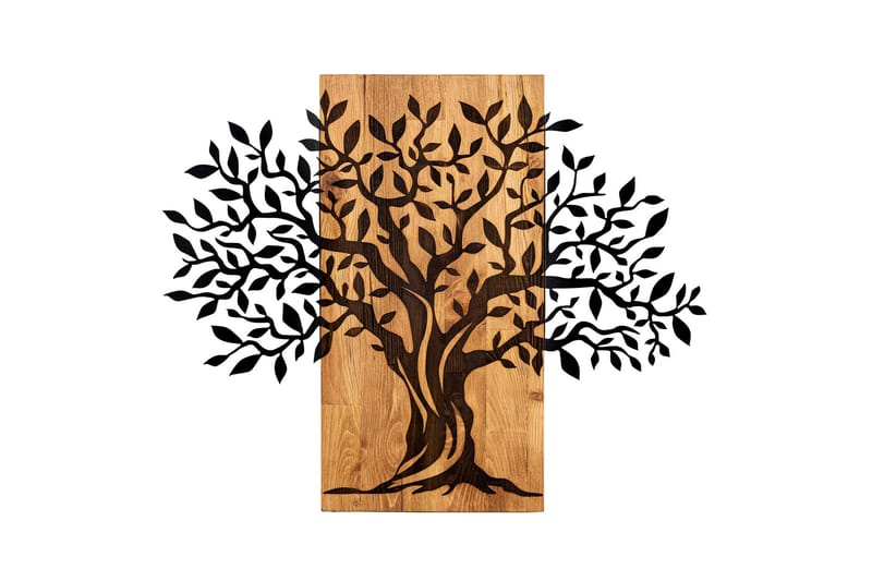 Tree Wooden Wall Accessory Väggdekor, Svart/Valnöt