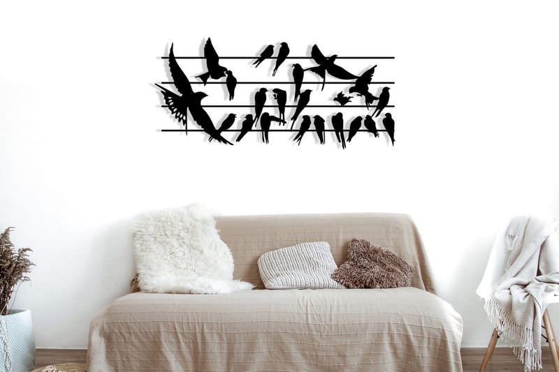Uccello Väggdekor - Svart - Inredning & dekor - Väggdekor - Skyltar - Plåtskylt