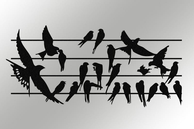 Uccello Väggdekor - Svart - Inredning & dekor - Väggdekor - Skyltar - Plåtskylt