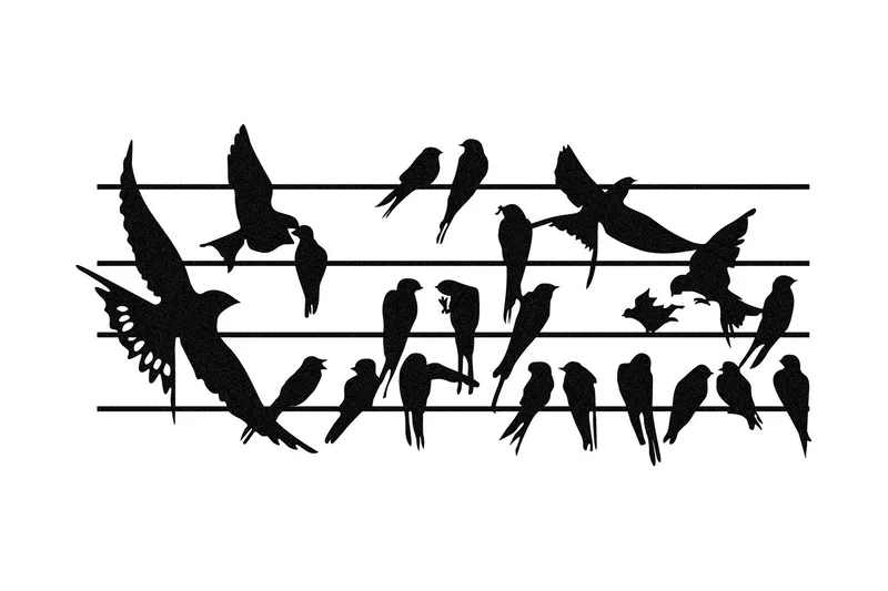 Uccello Väggdekor - Svart - Inredning & dekor - Väggdekor - Skyltar - Plåtskylt