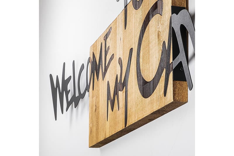 Welcome To My Cave Väggdekor - Svart/Valnöt - Inredning & dekor - Väggdekor - Skyltar - Plåtskylt