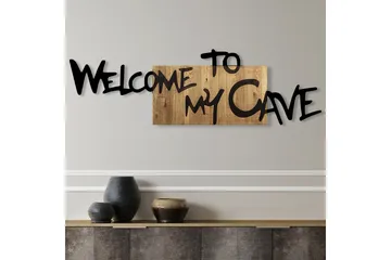 Welcome To My Cave Väggdekor - Svart/Valnöt - Inredning & dekor - Väggdekor - Skyltar - Plåtskylt