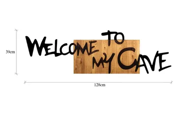 Welcome To My Cave Väggdekor - Svart/Valnöt - Inredning & dekor - Väggdekor - Skyltar - Plåtskylt
