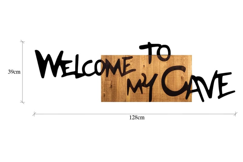 Welcome To My Cave Väggdekor - Svart/Valnöt - Inredning & dekor - Väggdekor - Skyltar - Plåtskylt