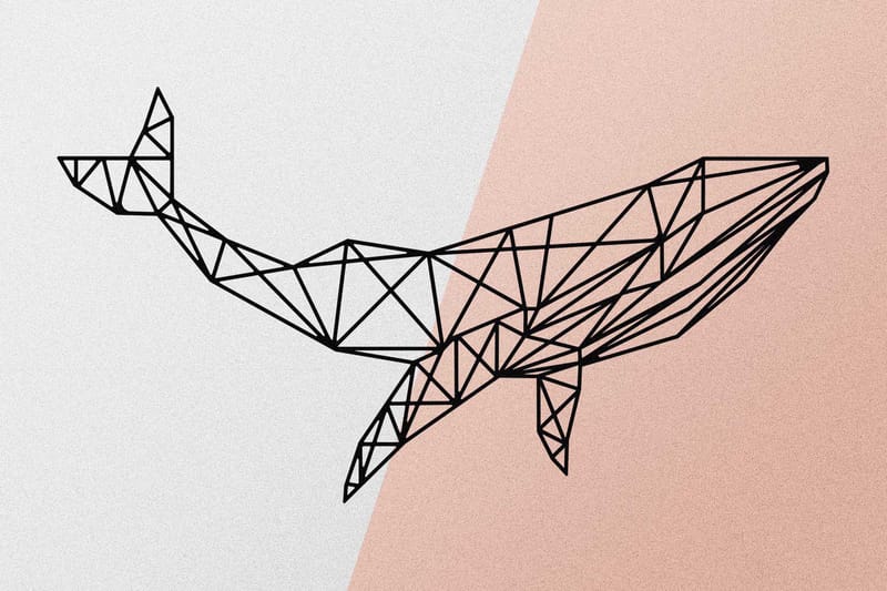 Whale 1 Väggdekor - Svart - Inredning & dekor - Väggdekor - Skyltar - Plåtskylt