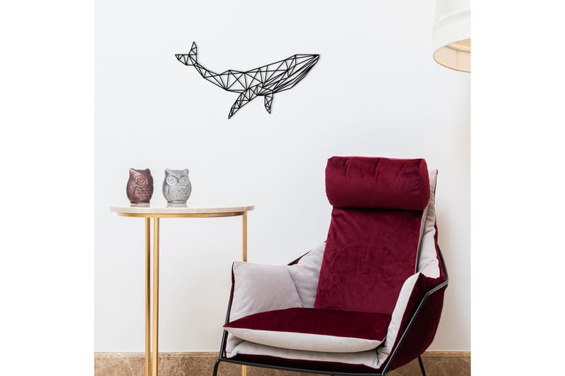 WHALE 1 Väggdekor Svart - Inredning & dekor - Väggdekor - Skyltar - Plåtskylt