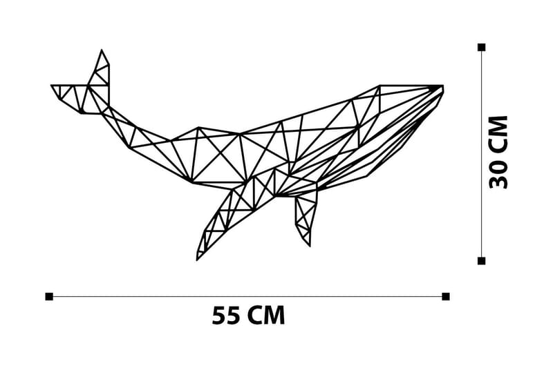WHALE 1 Väggdekor Svart - Inredning & dekor - Väggdekor - Skyltar - Plåtskylt