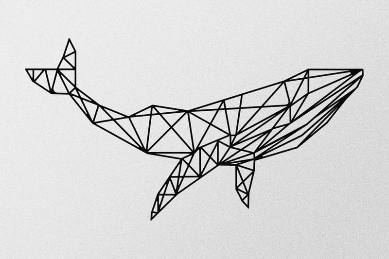 WHALE 1 Väggdekor Svart - Inredning & dekor - Väggdekor - Skyltar - Plåtskylt