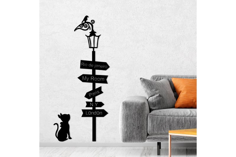 Where To Go ? Väggdekor - Svart - Inredning & dekor - Väggdekor - Skyltar - Plåtskylt