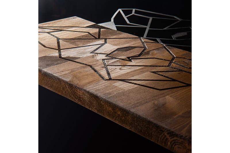 Wolf 1 Väggdekor - Svart/Valnöt - Inredning & dekor - Väggdekor - Skyltar - Plåtskylt