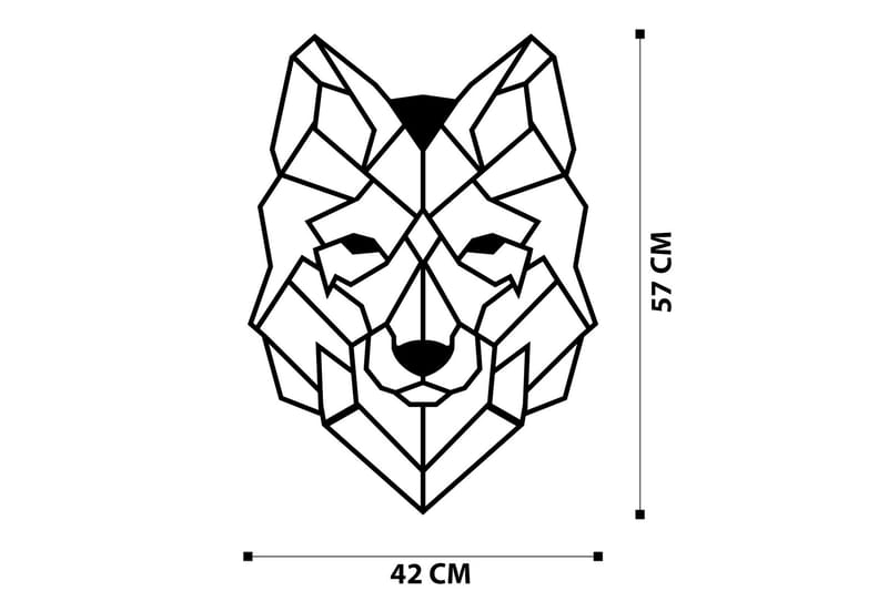 Wolf 2 Väggdekor - Svart - Inredning & dekor - Väggdekor - Skyltar - Plåtskylt
