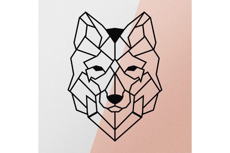 Wolf 2 Väggdekor - Svart - Inredning & dekor - Väggdekor - Skyltar - Plåtskylt