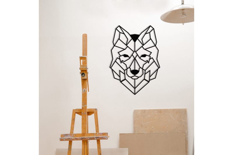 Wolf 2 Väggdekor - Svart - Inredning & dekor - Väggdekor - Skyltar - Plåtskylt