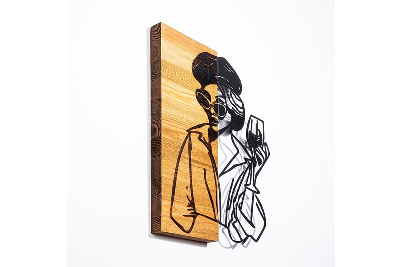 Woman 2 Väggdekor, Svart/Ljus Valnöt