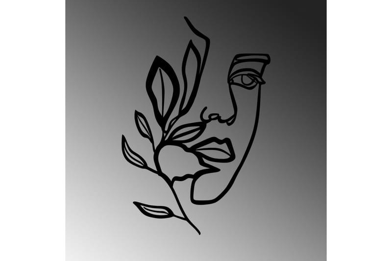 Woman Face Behind The Branch Väggdekor - Svart - Inredning & dekor - Väggdekor - Skyltar - Plåtskylt