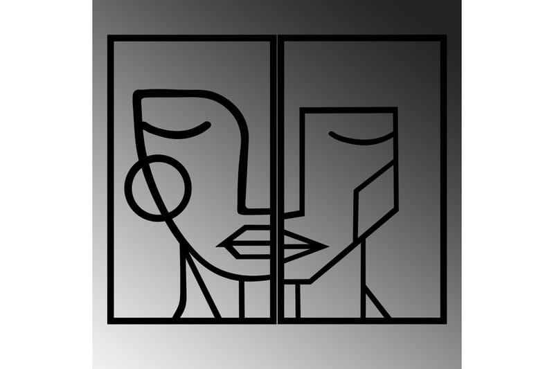 WOMAN FACE Väggdekor Svart - Inredning & dekor - Väggdekor - Skyltar - Plåtskylt